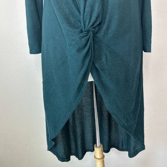 Azules Dramatic High Low Knot Front Green Sweater S - Picture 4 of 8